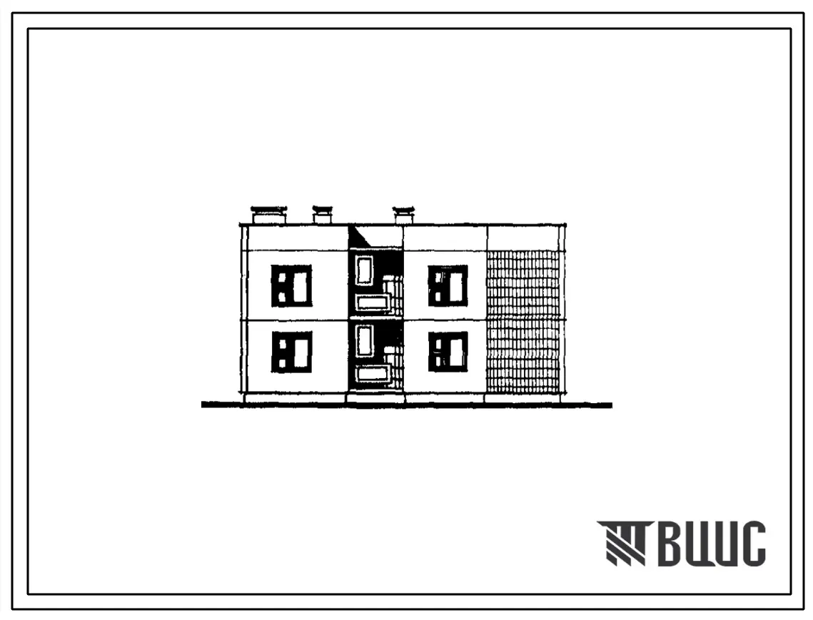 Типовой проект 111-210-20 Жилой дом двухэтажный двухквартирный с поэтажным расположением трехкомнатных квартир типа 3Б. Для строительства во IIВ климатическом подрайоне, II климатическом районе Белорусской ССР.
