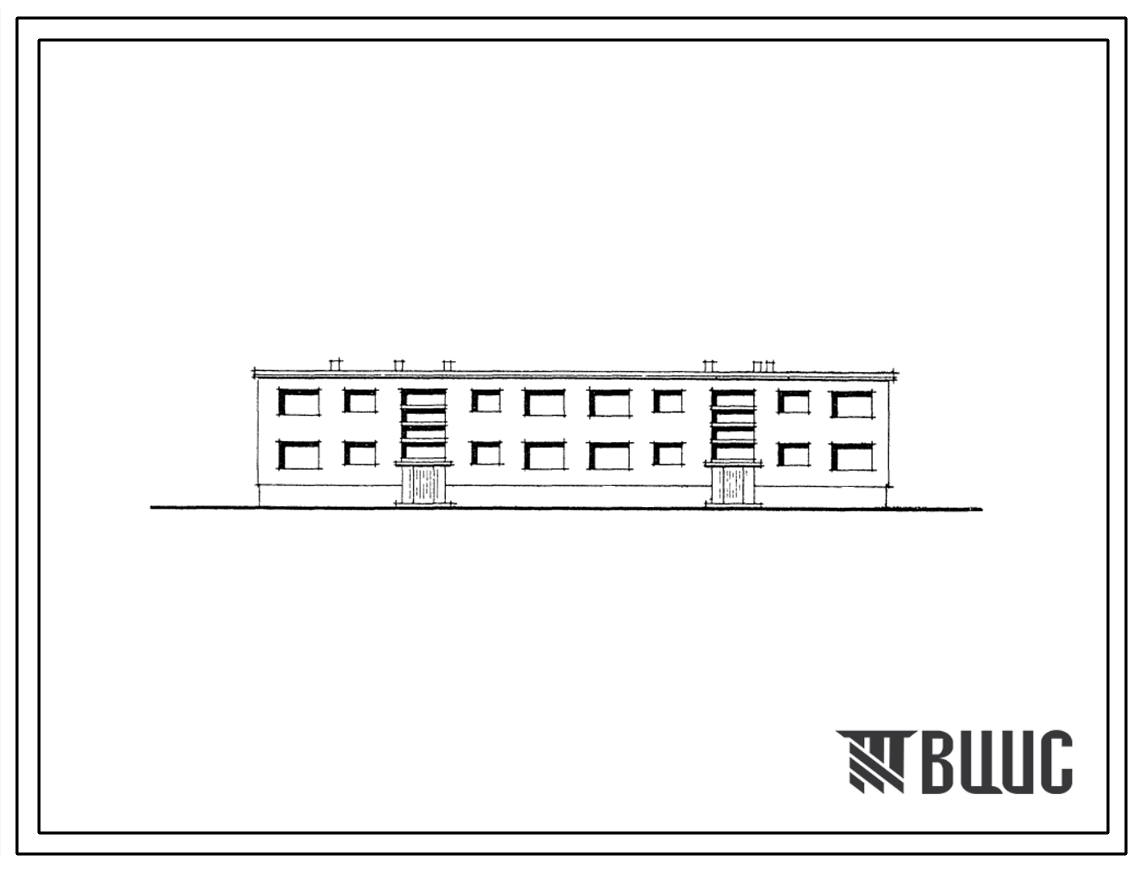 Типовой проект 114-022-13/67  Двухэтажный двухсекционный дом на 12 квартир (однокомнатных  2, двухкомнатных  8, трехкомнатных  2).