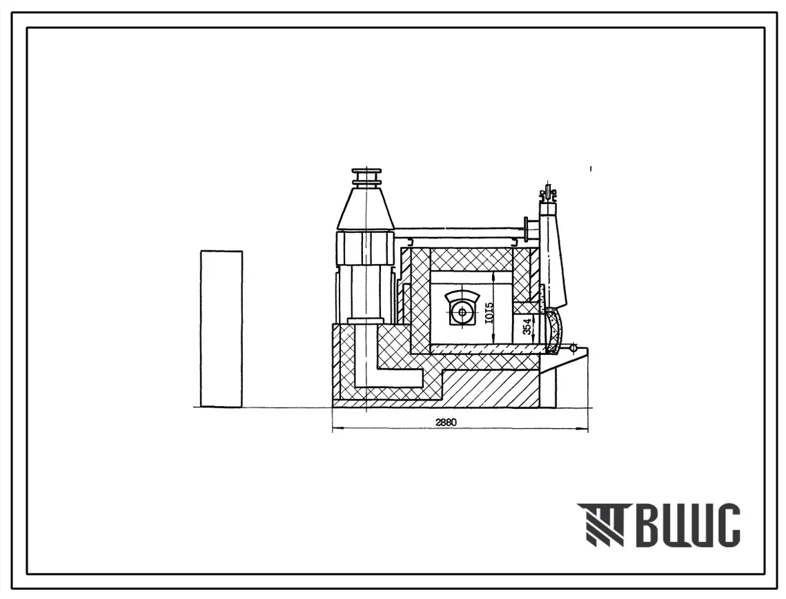 Типовой проект 406-9-210 Печь нагревательная камерная размерами пода 0,7х0,7 м на газе и мазуте с отводом дыма вверх