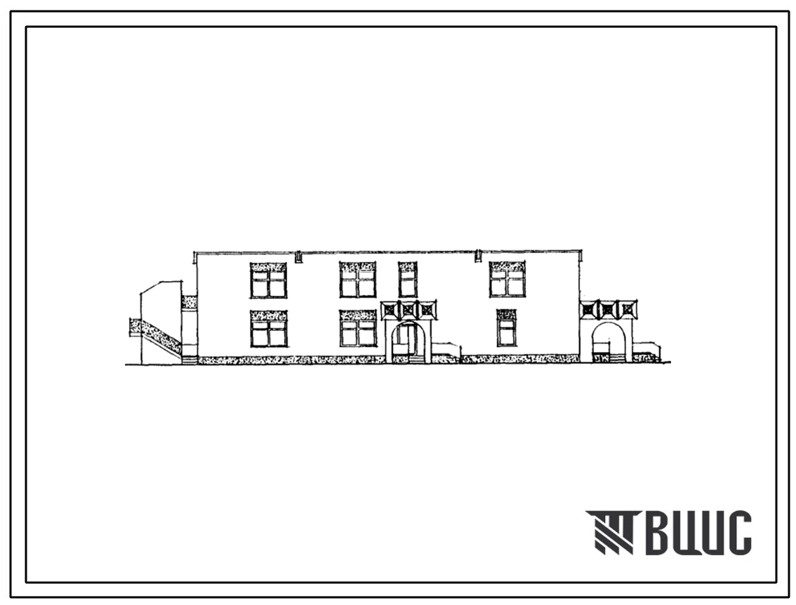 Типовой проект 218-1-518.90 Детские ясли - сад на 95 мест. Здание одно-, двухэтажное. Стены из монолитного керамзитобетона.