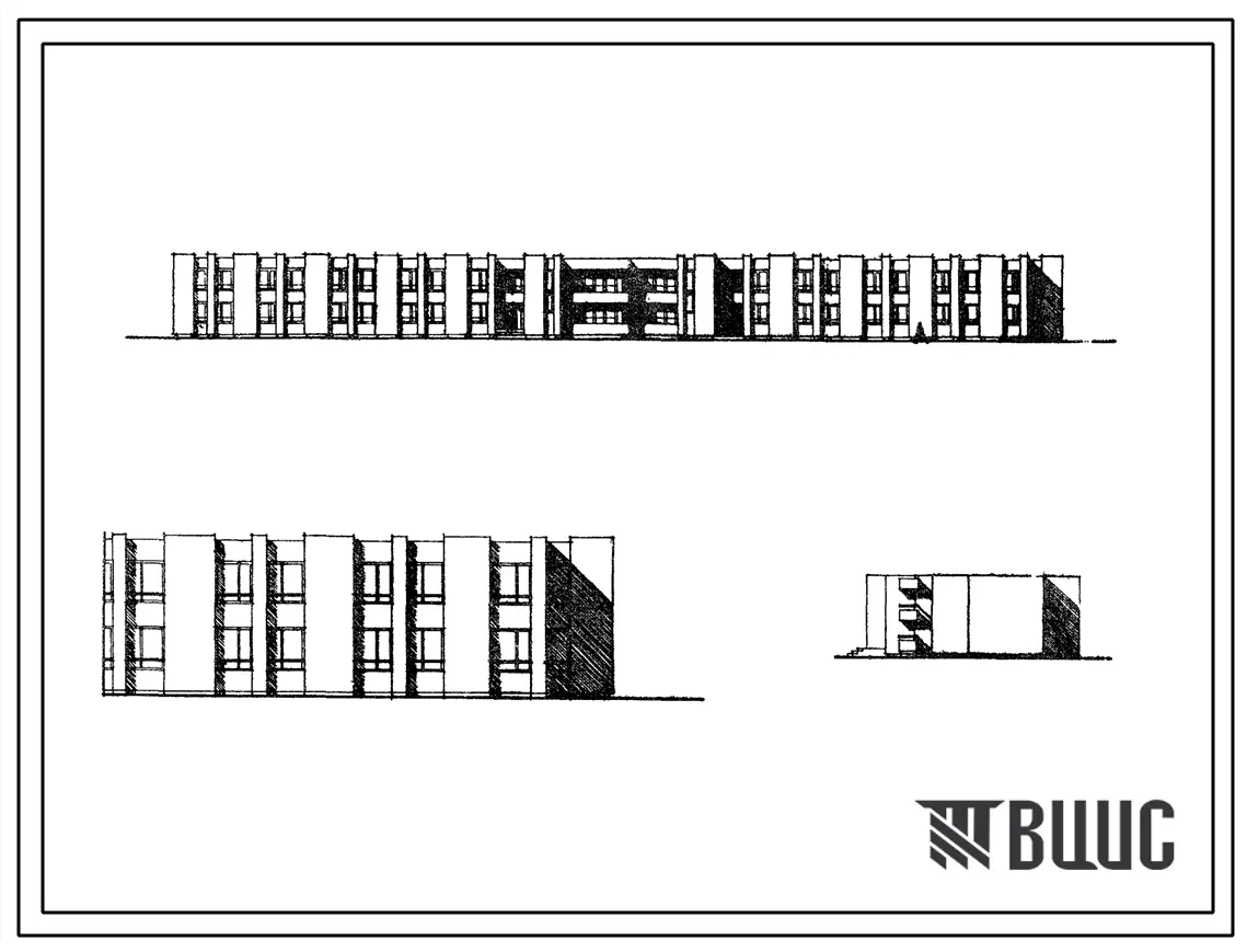 Типовой проект 244-5-9 Спальный корпус на 160/140 мест пионерского лагеря-базы отдыха, для строительства в 1В климатическом подрайоне, 2 и 3 климатических районах