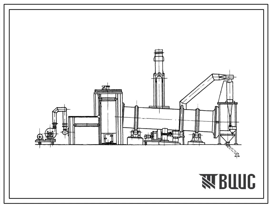 Типовой проект 406-9-64 Установка сушила барабанного Д=1,2 м, L=6 м для сушки глины на газе и мазуте