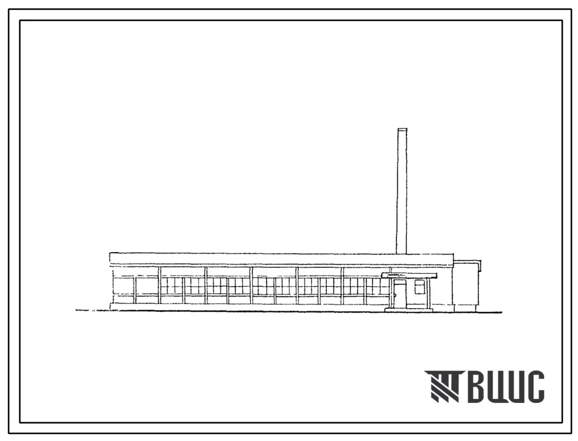 Типовой проект 503-30 Комплекс зданий дорожно-ремонтного пункта. Стены зданий брусчатые. (Ремонтная мастерская).
