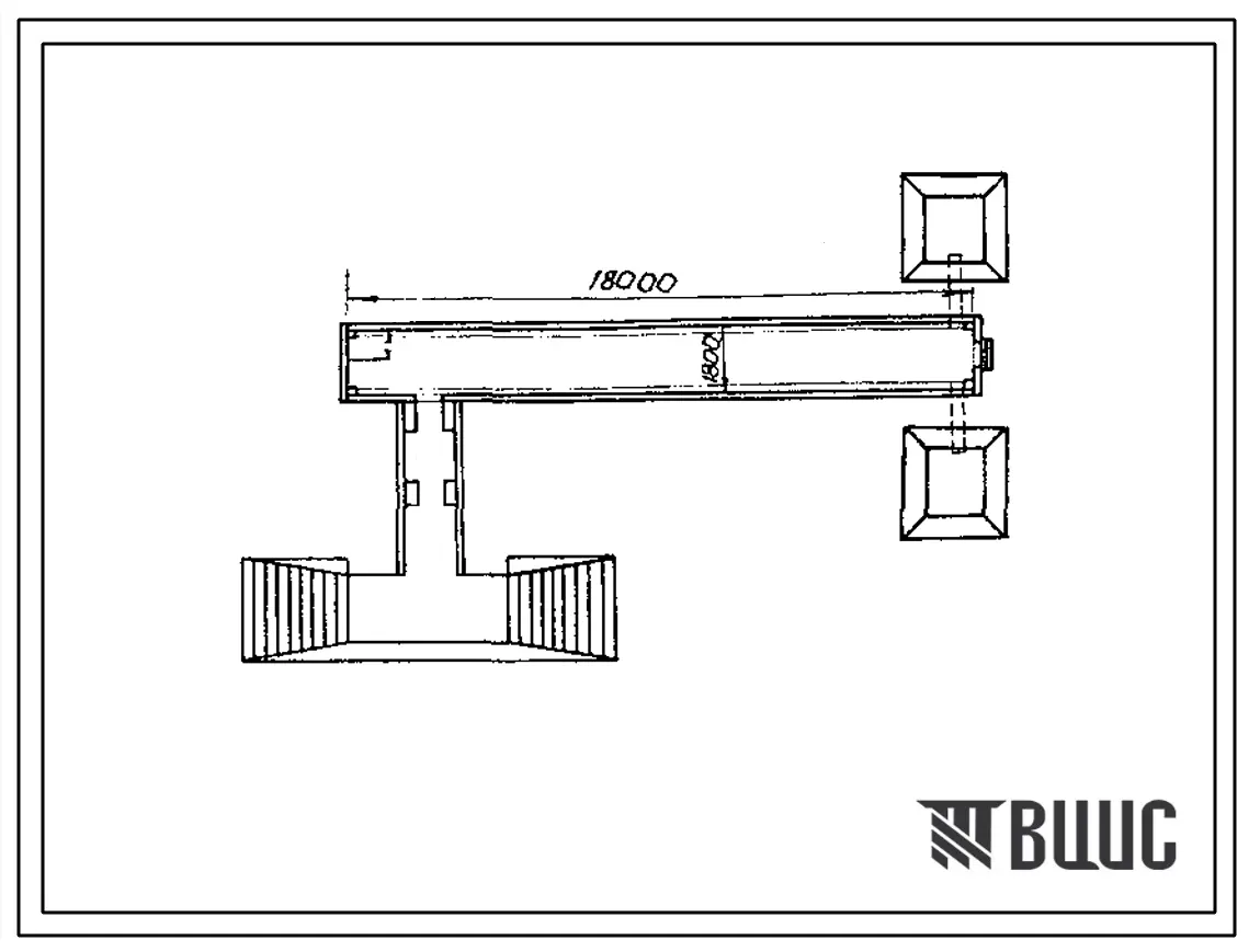 Типовой проект Ау-II,III,IV,V-50-76/28 Быстровозводимое убежище на 50 человек с применением промышленного и упрощенного оборудования. Стены из лесоматериалов (убежище на 50 человек, размеры убежища 18м на 1,8м, режимы вентиляции 1,2)