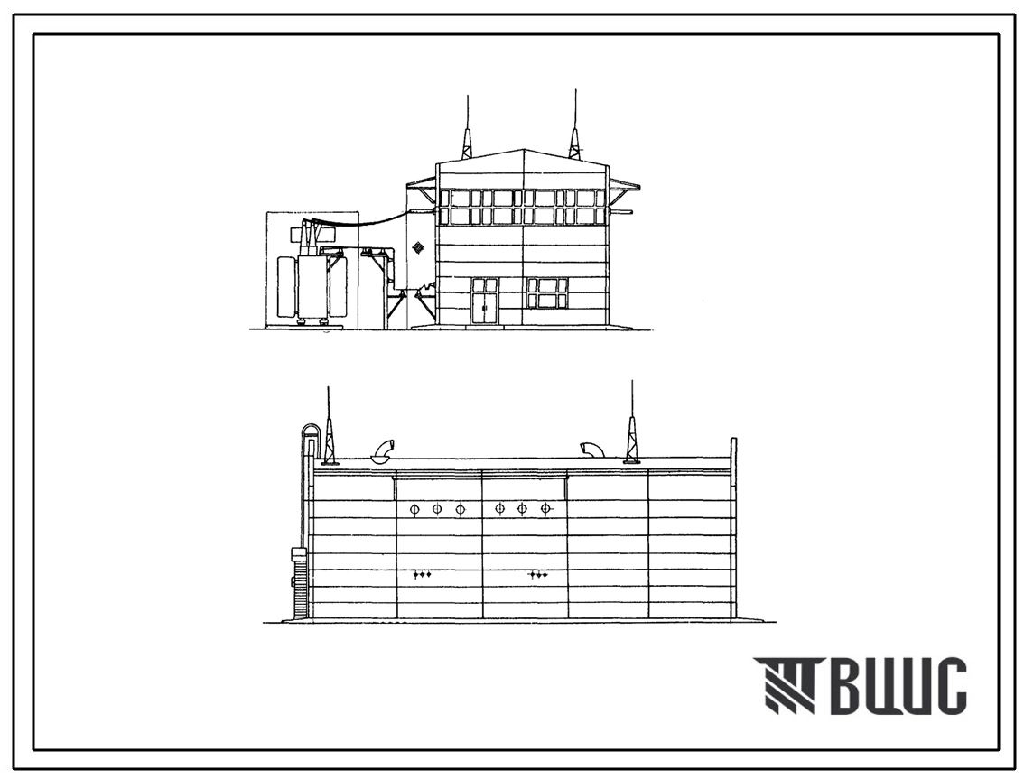 Типовой проект 407-3-124 Закрытая подстанция 110/6-10 кв мощностью до 126 тыс. ква без выключателей на стороне высшего напряжения с открытой установкой трансформаторов.