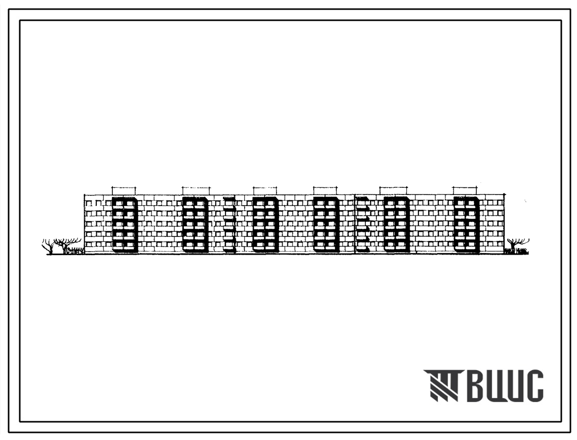 Типовой проект 111-72-1С Пятиэтажный шестисекционный крупнопанельный жилой дом на 129 квартир (однокомнатных-23, двухкомнатных-58, трехкомнатных-37, четырехкомнатных-11).