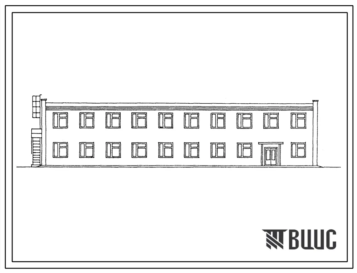 Типовой проект 416-7-298.88 Главное здание ремонтно-эксплуатационной базы для электрических сетей городов с населением от 30 до 100 тыс.человек (со стенами из кирпича).