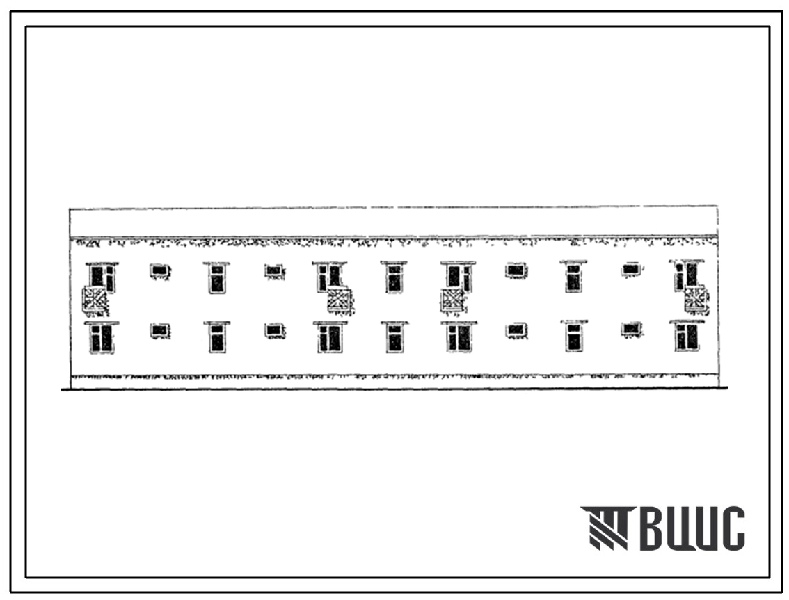 Типовой проект 77-0124сп.86 Блок-секция рядовая 2-этажная 8-квартирная 3Б-3Б-3Б-3Б