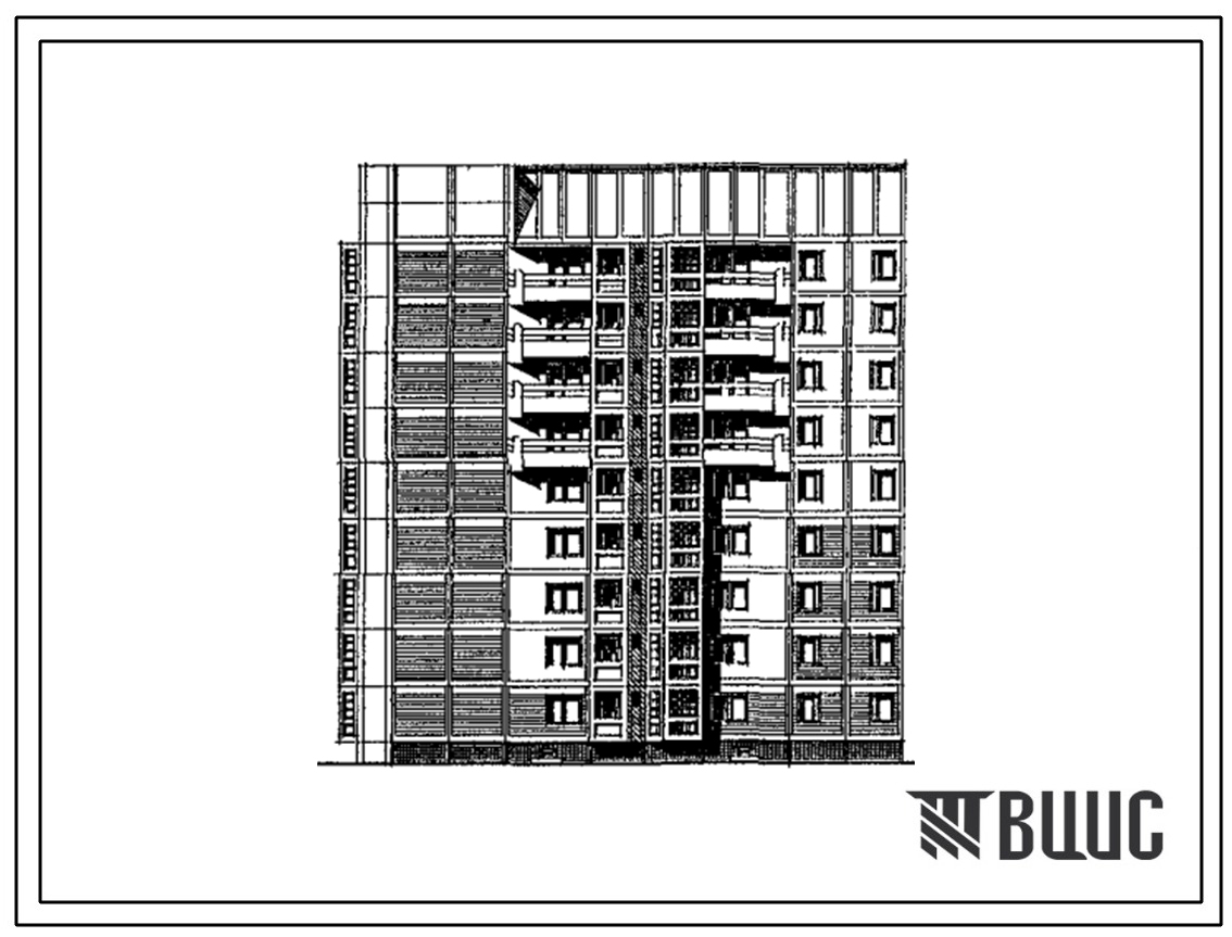 Типовой проект 97-0406м.13.89 Блок-секция 9-этажная 36-квартирная торцевая левая (2-2-3-3) для строительства в пос. Синегорье и других районах Магаданской области
