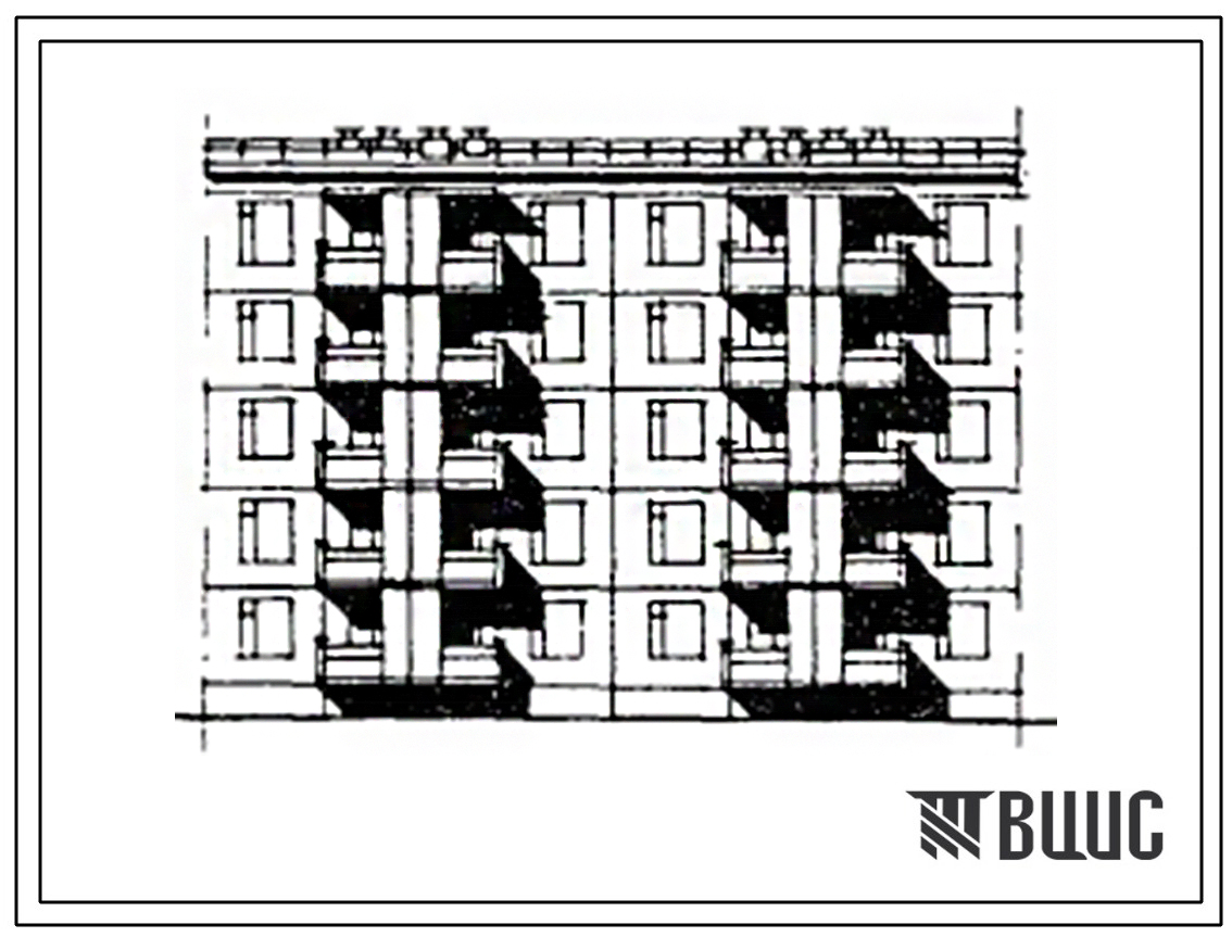 Типовой проект 105-0100с.85 Блок-секция 5-этажная 20-квартирная рядовая с торцевыми окончаниями. Для строительства в 4 климатическом районе сейсмичностью 9 баллов.