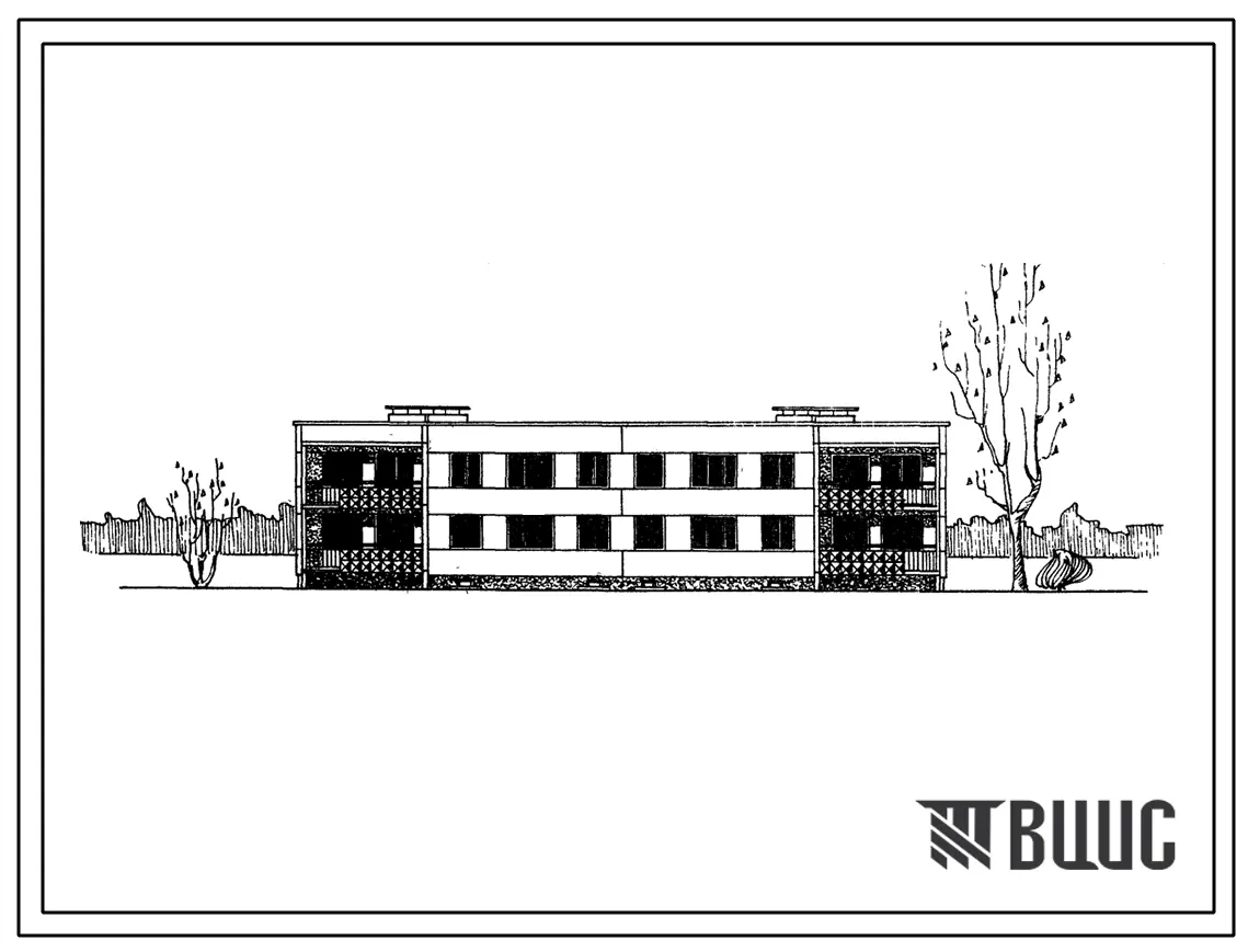 Типовой проект 111-88-17 Двухэтажный восьмиквартирный двухсекционный жилой дом с 3-х; 4-х комнатными квартирами.