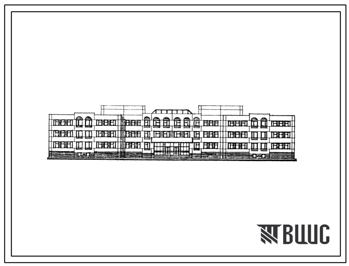 Типовой проект 222-1-665.88 Школа на 33 класса (1266 учащихся). Здание трех-, четырехэтажное. Каркас по серии 1.020.1/83. Стены из трехслойных легкобетонных панелей на жестких связях по серии 1.232.1-10.