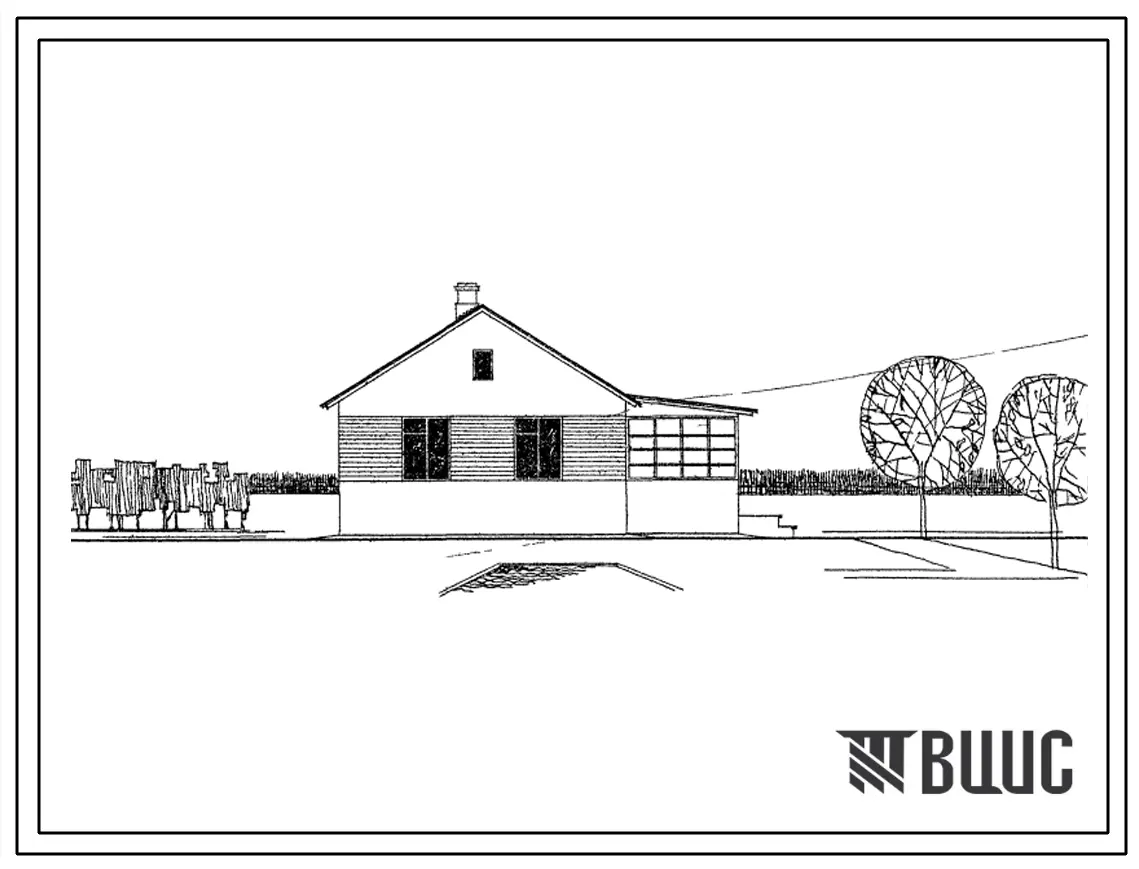 Типовой проект 185-31-31/67 Одноквартирный трехкомнатный дом со стенами из местных материалов.