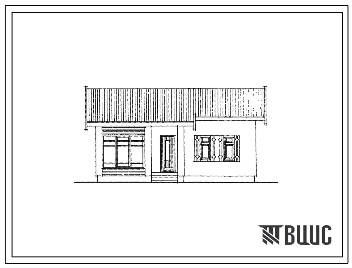 Типовой проект 184-16-46/1 1-этажный 1-квартирный 2-комнатный жилой дом. Для строительства в 1В климатическом подрайоне, 2 и 3 климатических районах.