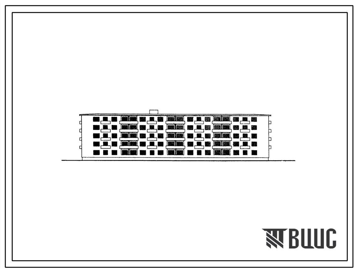 Типовой проект 1-447 ЮС-3/71 5-этажный 4-секционный дом на 60 квартир (однокомнатных-10, двухкомнатных-30, трехкомнатных-20) с поперечными несущими стенами для строительства в 3 климатическом районе с сейсмичностью 7 баллов.