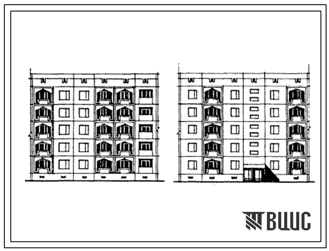 Типовой проект 150-020с.13.87 Блок-секция 5-этажная 10-квартирная рядовая 4.5. Для строительства в Азербайджанской ССР.