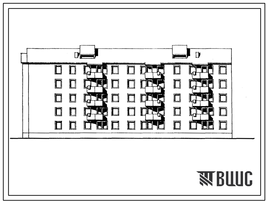 Типовой проект 114-03с.85 Блок-секция 5-этажная 2-секционная 35-квартирная торцовая 2Б.2Б.5А - 1Б.2Б.3Б.5Б