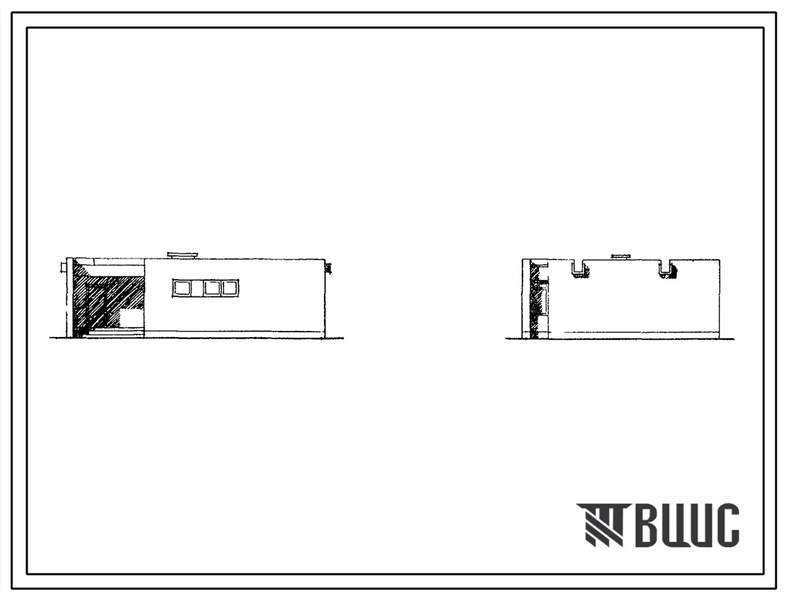Типовой проект 244-5-12 Летний душевой павильон на 10 человек пионерского лагеря-базы отдыха, для строительства в 1В климатическом подрайоне, 2 и 3 климатических районах