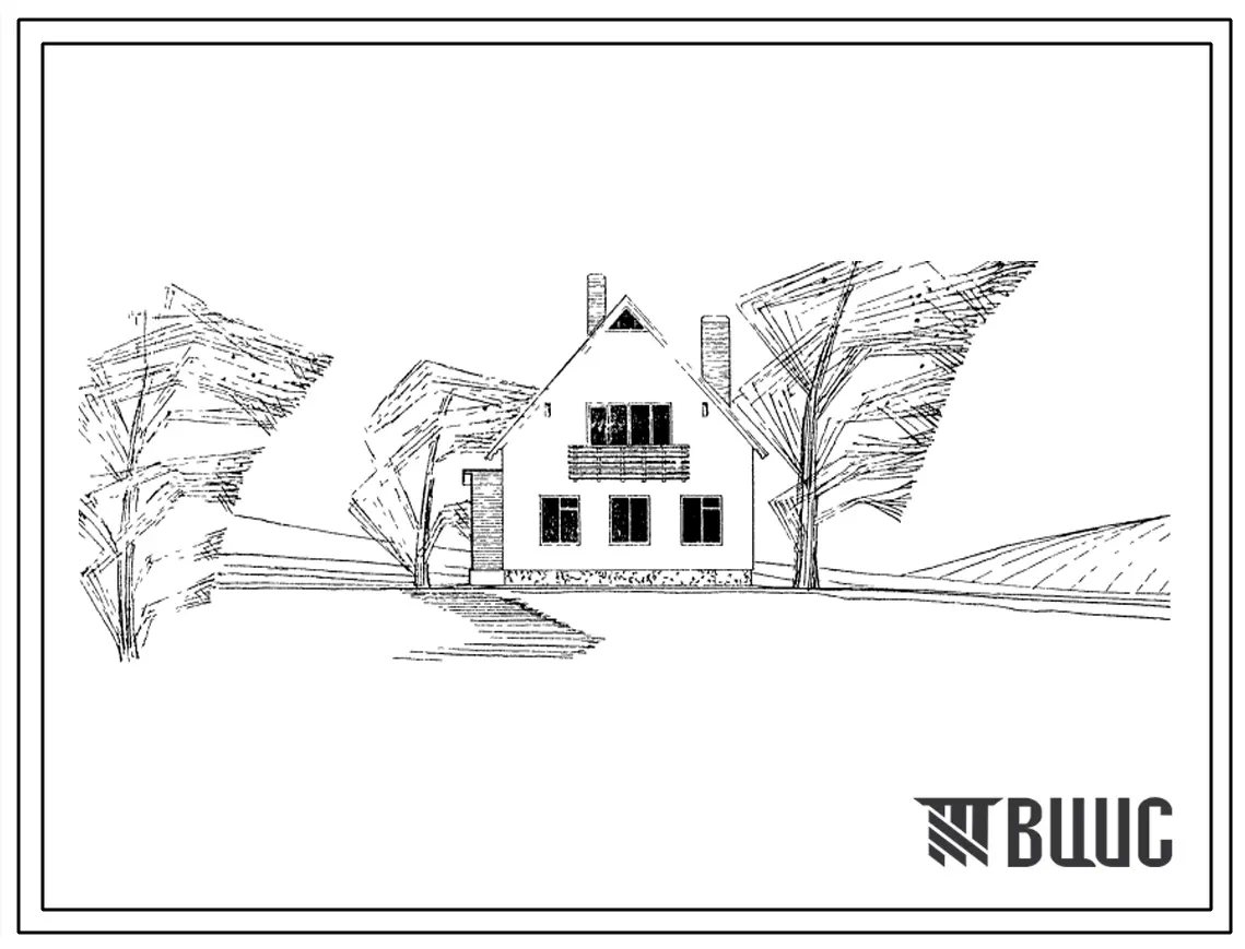 Типовой проект 184-19-4 Одноквартирный 4-х комнатный мансардный жилой дом для индивидуального строительства с печным отоплением.