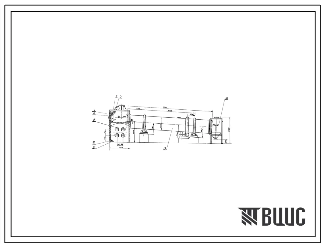 Проект Т35724 Сушило барабанное Д=2200 L=14000 для сушки золошлаковой смеси и глины