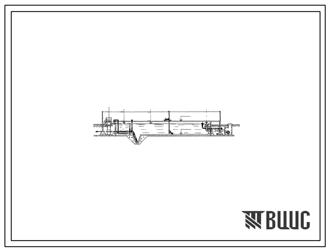 Типовой проект 902-2-282 Блок преаэраторы-отстойники первичные горизонтальные шириной 9 м (6 отделений)
