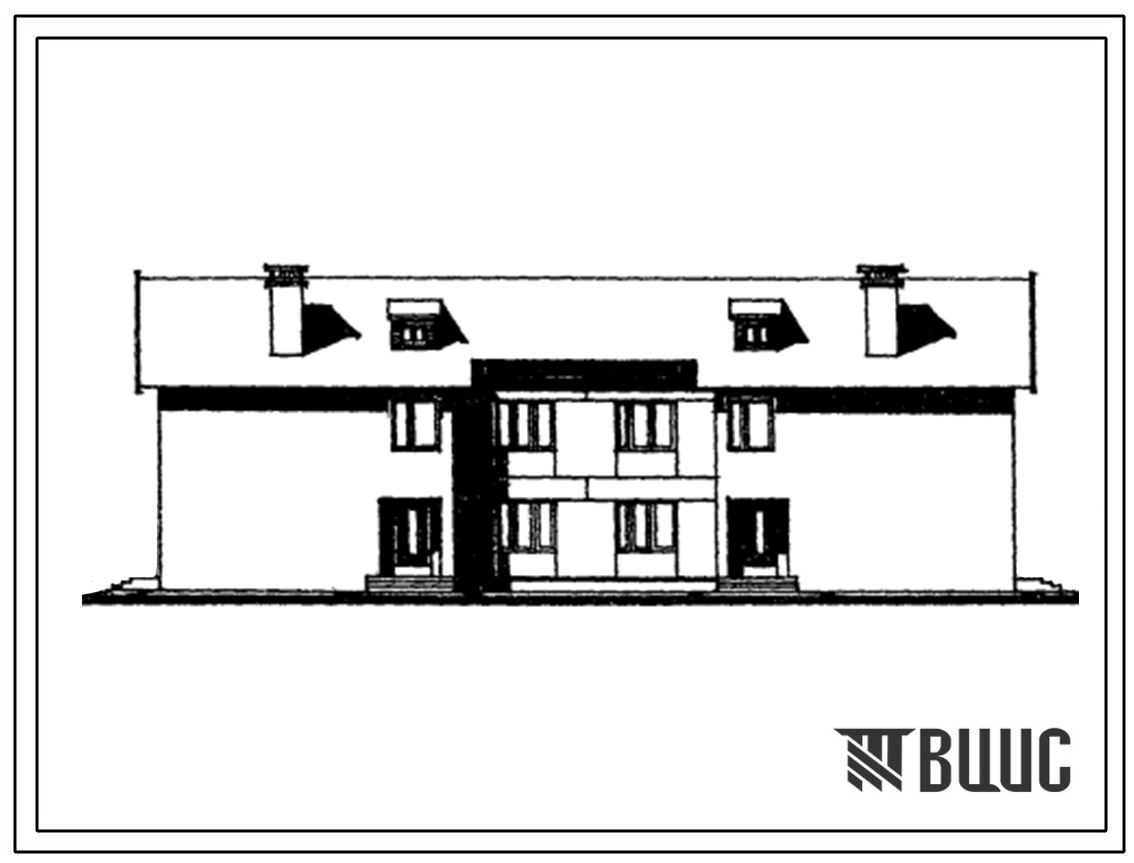 Типовой проект 113-24-103/1 Двухэтажный четырехквартирный жилой дом с трехкомнатными поэтажно расположенными квартирами.
