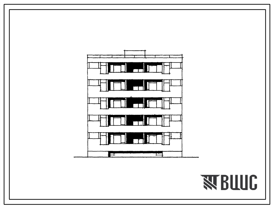 Типовой проект 126-02 Пятиэтажная блок-секция на 10 квартир рядовая правая 3А-4Б со стенами из мелких блоков ячеистого бетона. Для строительства во 2 и 3 строительно-климатических зонах.