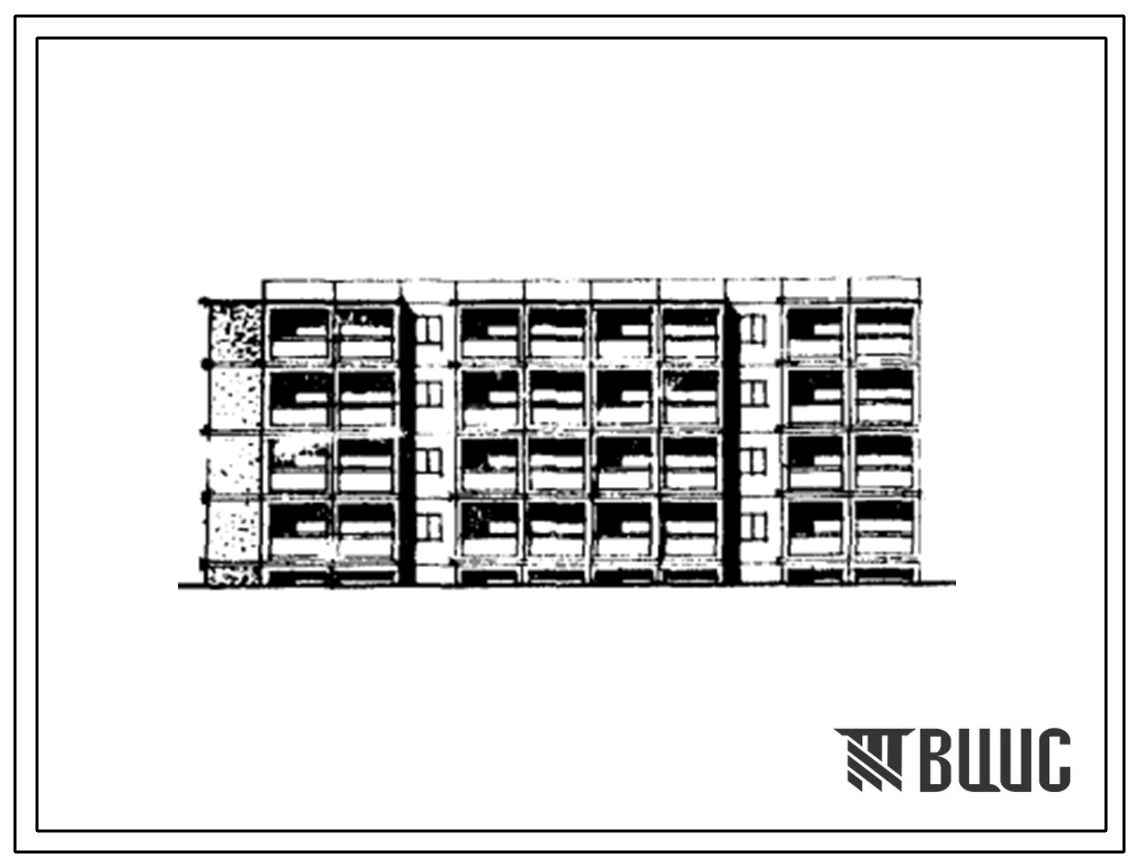 Типовой проект ТДСК-71А/77-01сп/1 Блок-секция четырехэтажная 20-квартирная с левым торцовым окончанием (однокомнатных 1Б — 4, двухкомнатных 2А — 4, трехкомнатных 3Б — 8, четырехкомнатных 4Б — 4).