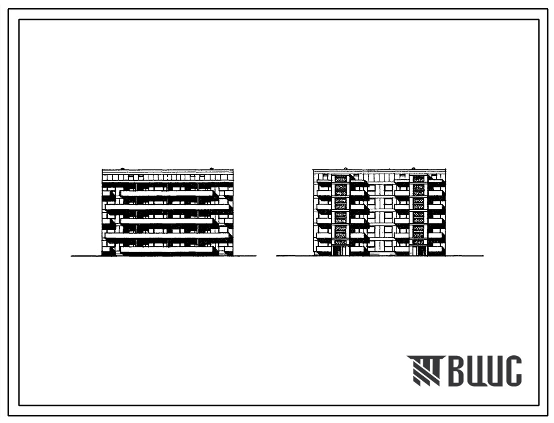Типовой проект 67-019с/75/1 Пятиэтажная двойная блок-секция рядовая на 20 квартир 2Б.3Б-2Б.3Б.