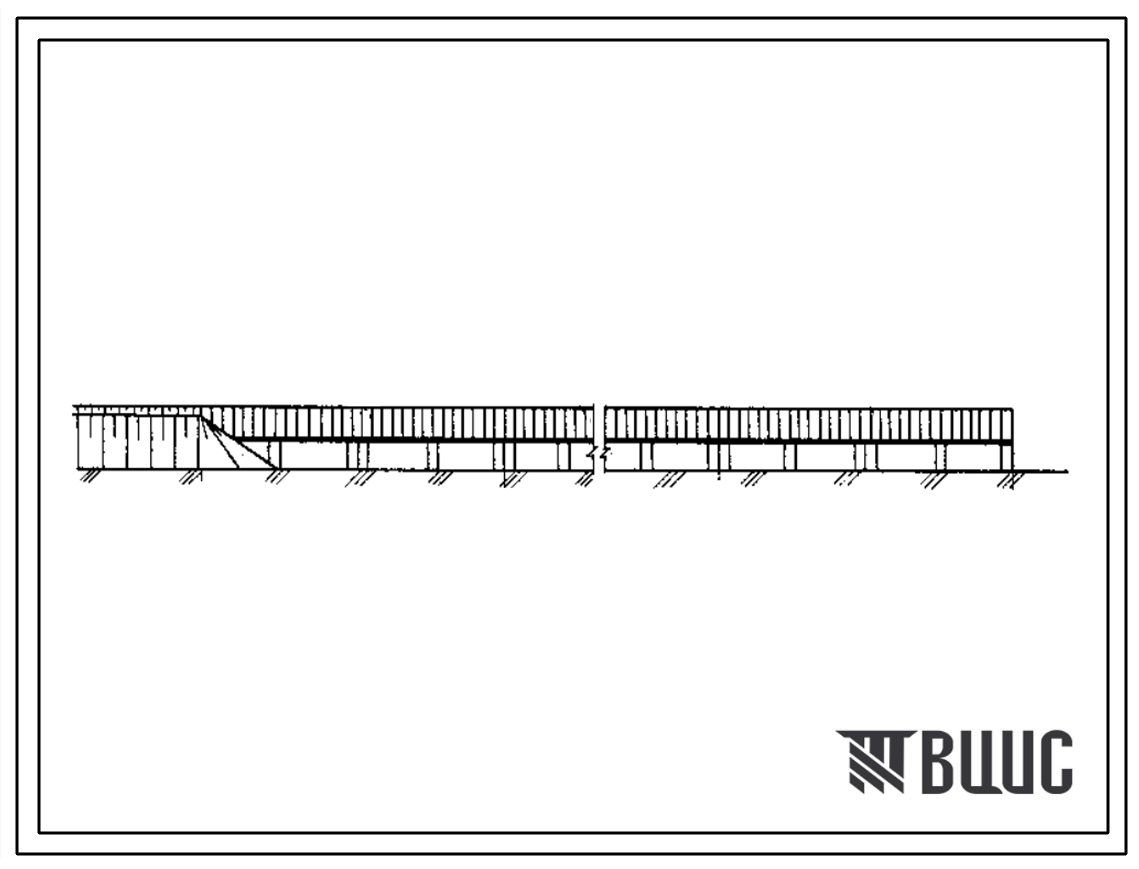 Типовой проект 401-2-33.83 Эстакады для разгрузки породы из вагонов колеи 750 мм на складах открытого хранения. Балочный тип. Высота эстакады 1,8 м