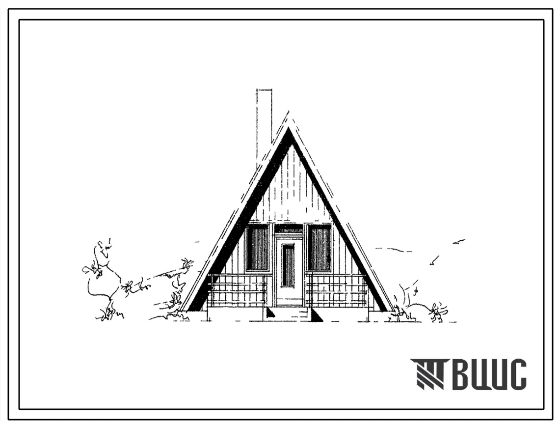 Типовой проект 189-000-82с Одноэтажный однокомнатный садовый домик. Для строительства во 2В, 3В климатических подрайонах Казахстана ССР сейсмичностью 7, 8 и 9 баллов