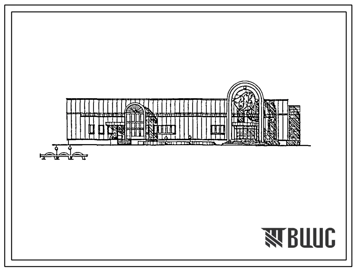 Типовой проект 292-3-53.13.90 Бассейн с ванной 25х8,5м и детской ванной 10х6м (в легких металлических конструкциях системы «Канск»). Для районов Западной Сибири. Здание двухэтажное. Стены из трехслойных металлических панелей.