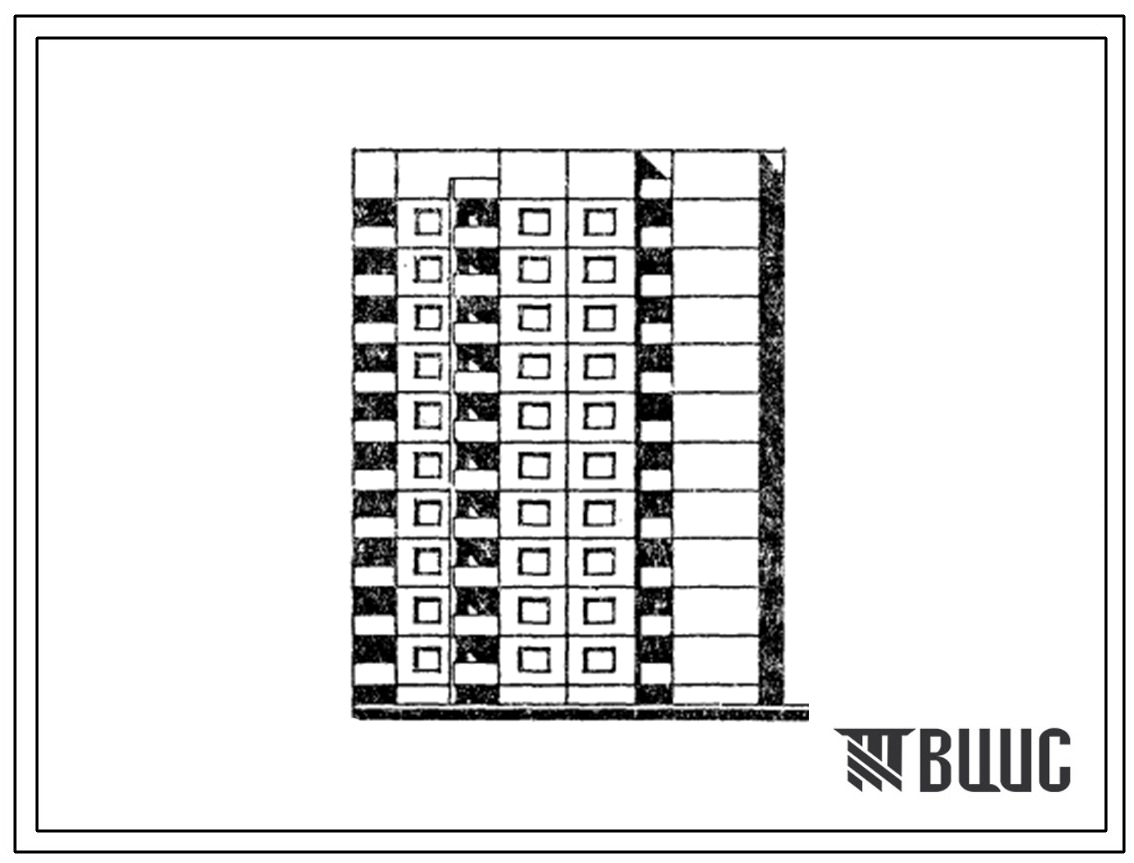 Типовой проект 90-0132.13.87 10-этажаня торцевая левая блок-секция на 40 квартир 2.2.3.3. Для строительства в г.Брест и Брестской области.