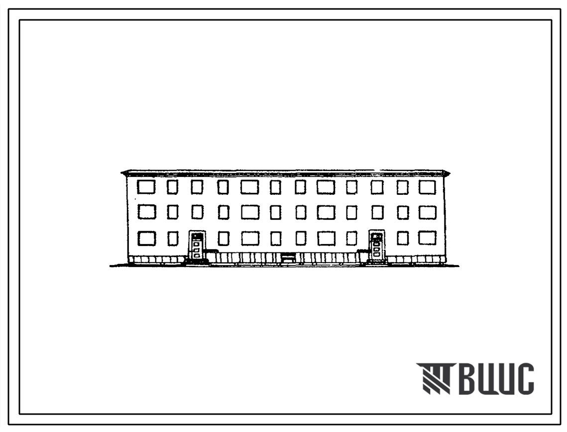Типовой проект 1-309-4 Трехэтажный дом на 24 квартиры со стенами из мелких блоков