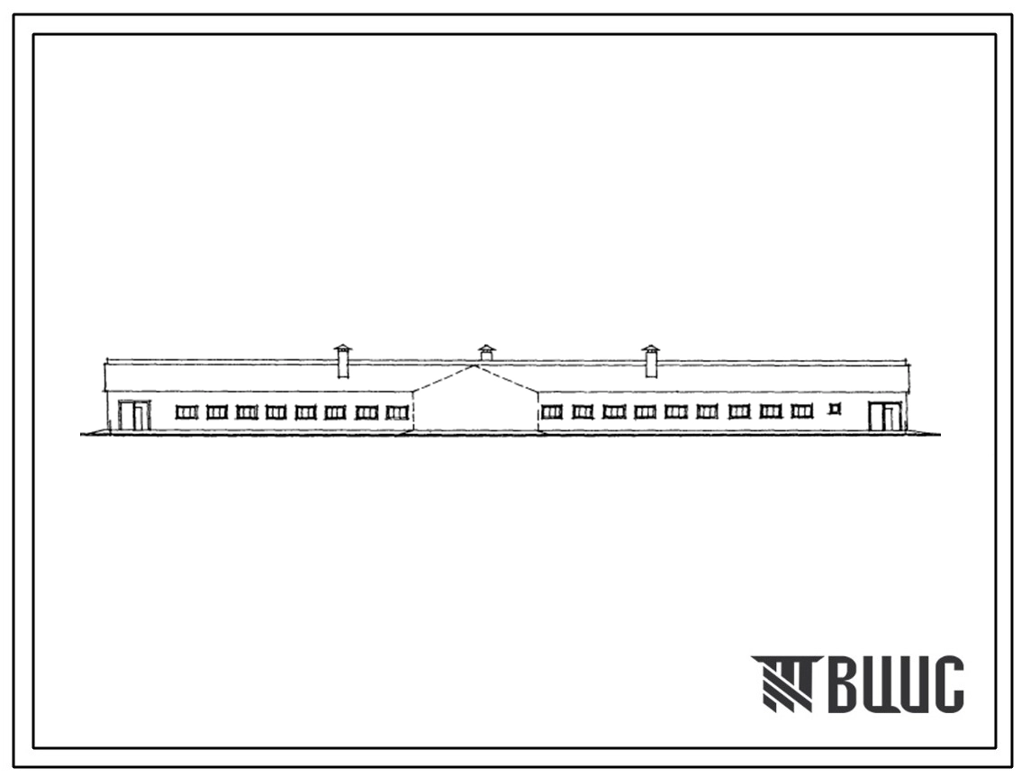 Типовой проект 801-454с Коровник на 200 коров привязного содержания. Стены кирпичные. Для строительства в районах сейсмичностью 7 и 8 баллов