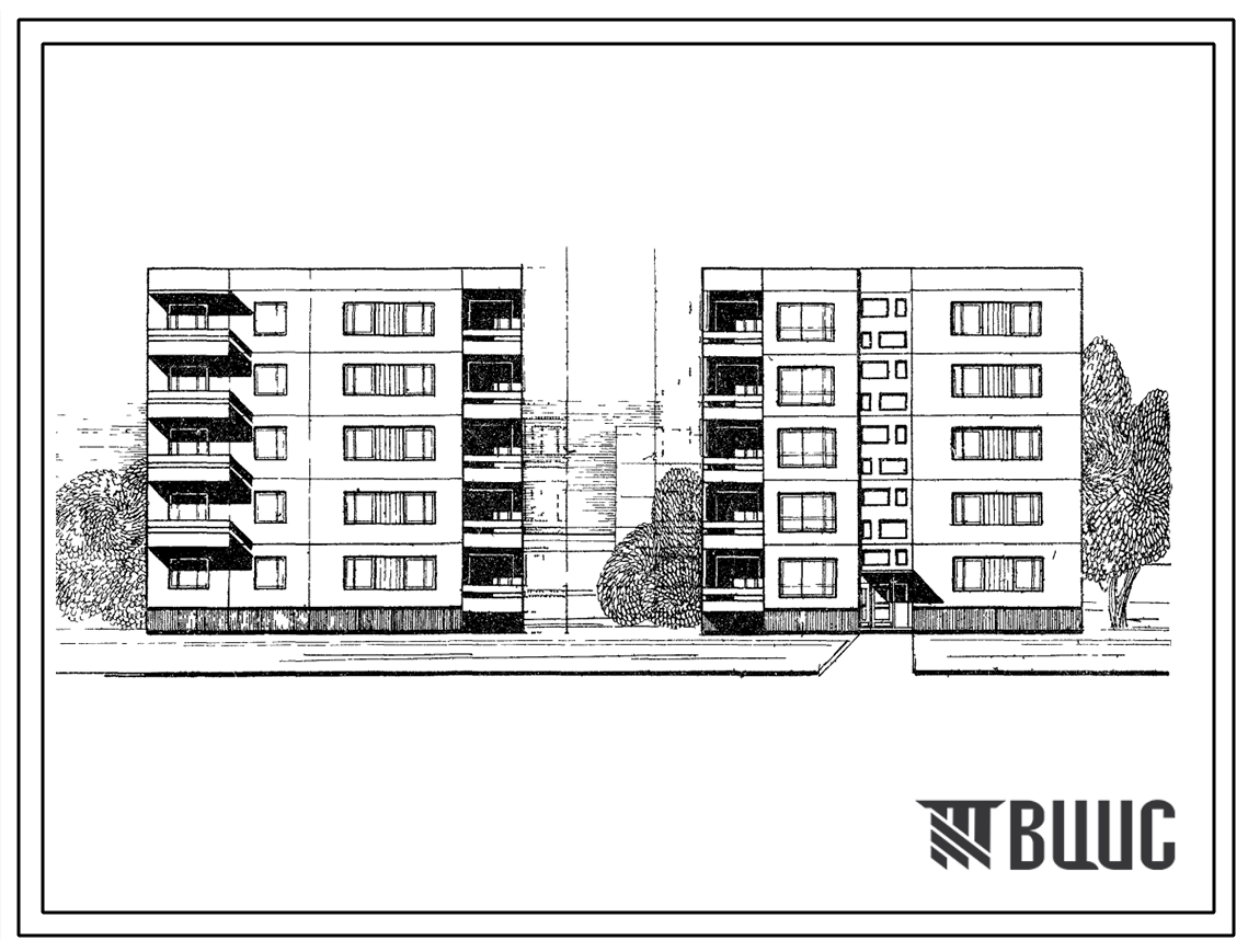 Типовой проект 99-014 Блок-секция пятиэтажного дома рядовая правая на 15 квартир (однокомнатных 1А-5, двухкомнатных 2Б-5, трехкомнатных 3А-5). Для строительства во 2 и 3 климатическом районах и 1В климатическом подрайоне.
