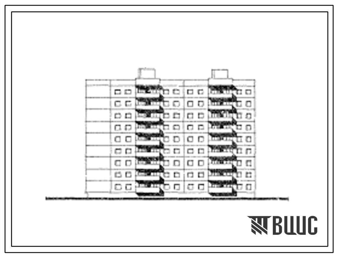 Типовой проект 106-011с Девятиэтажная каркасно-панельная блок-секция торцевая левая на 45 квартир (трехкомнатных 3Б-18, четырехкомнатных 4Б-27). Для строительства в 3 климатическом районе сейсмичностью 8 баллов