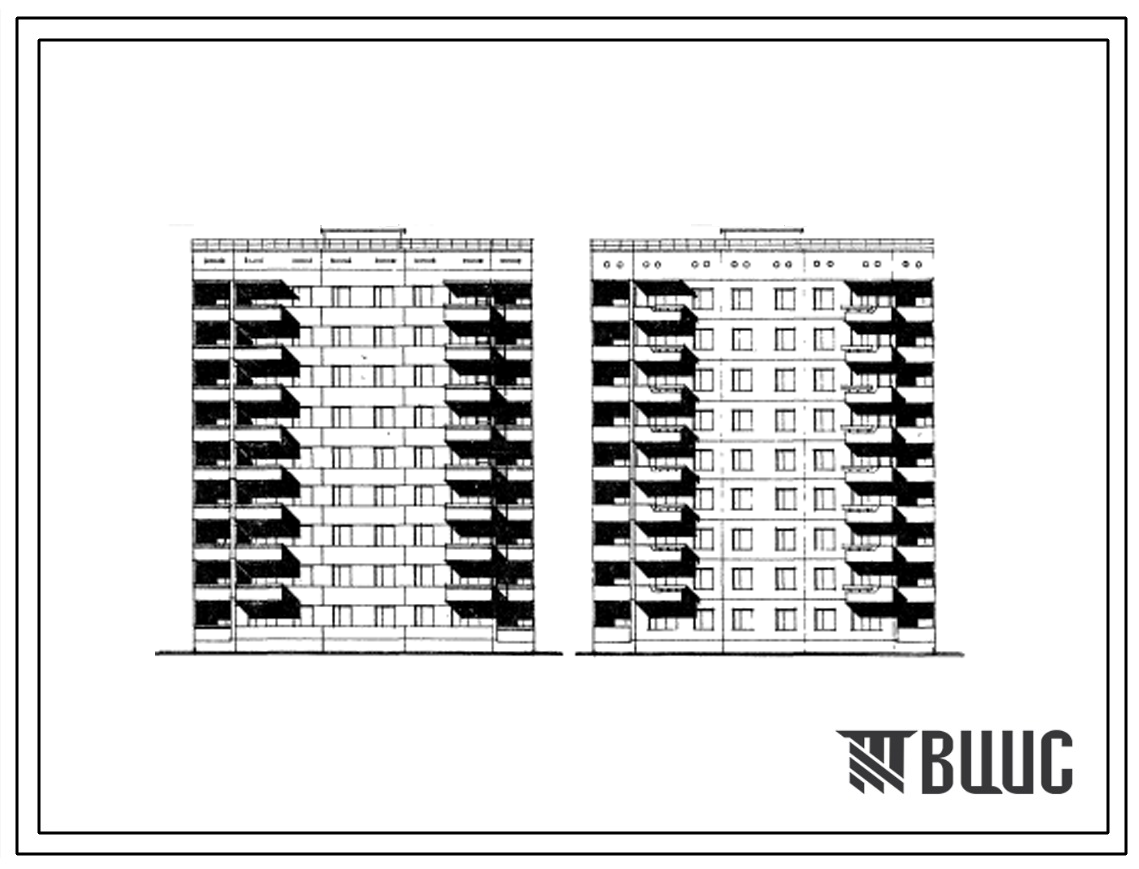 Типовой проект 135-02/1 Девятиэтажная блок-секция рядовая 2Б-2Б-3А-3А на 36 квартир.