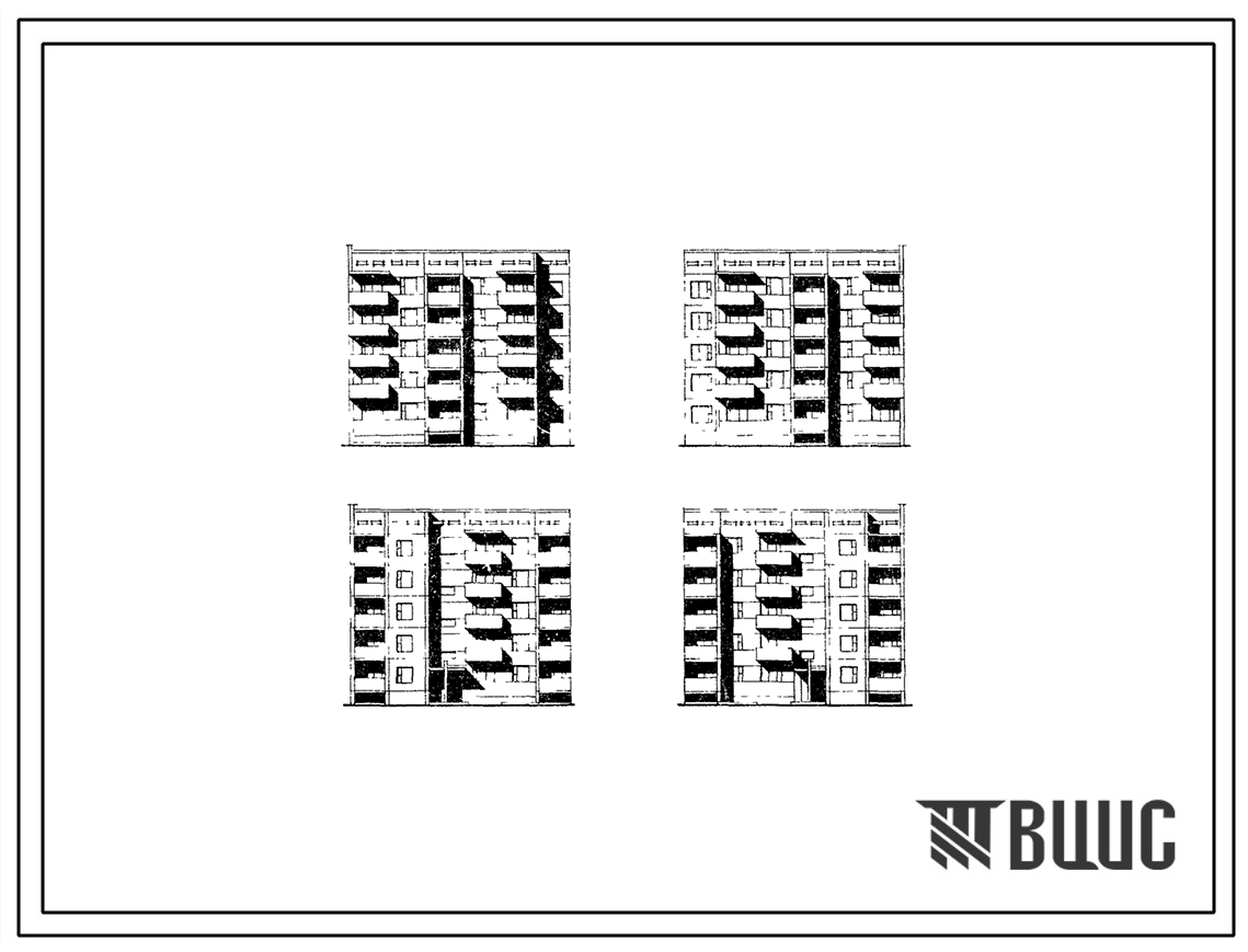 Типовой проект 125-021/1 Пятиэтажная блок-секция торцевая правая на 20 квартир (однокомнатных 1Б-10, двухкомнатных 2Б-5, трехкомнатных 3А-5). Для строительства в 1В и 1Д климатических подрайонах в г.г.Усть-Илимске и Братске