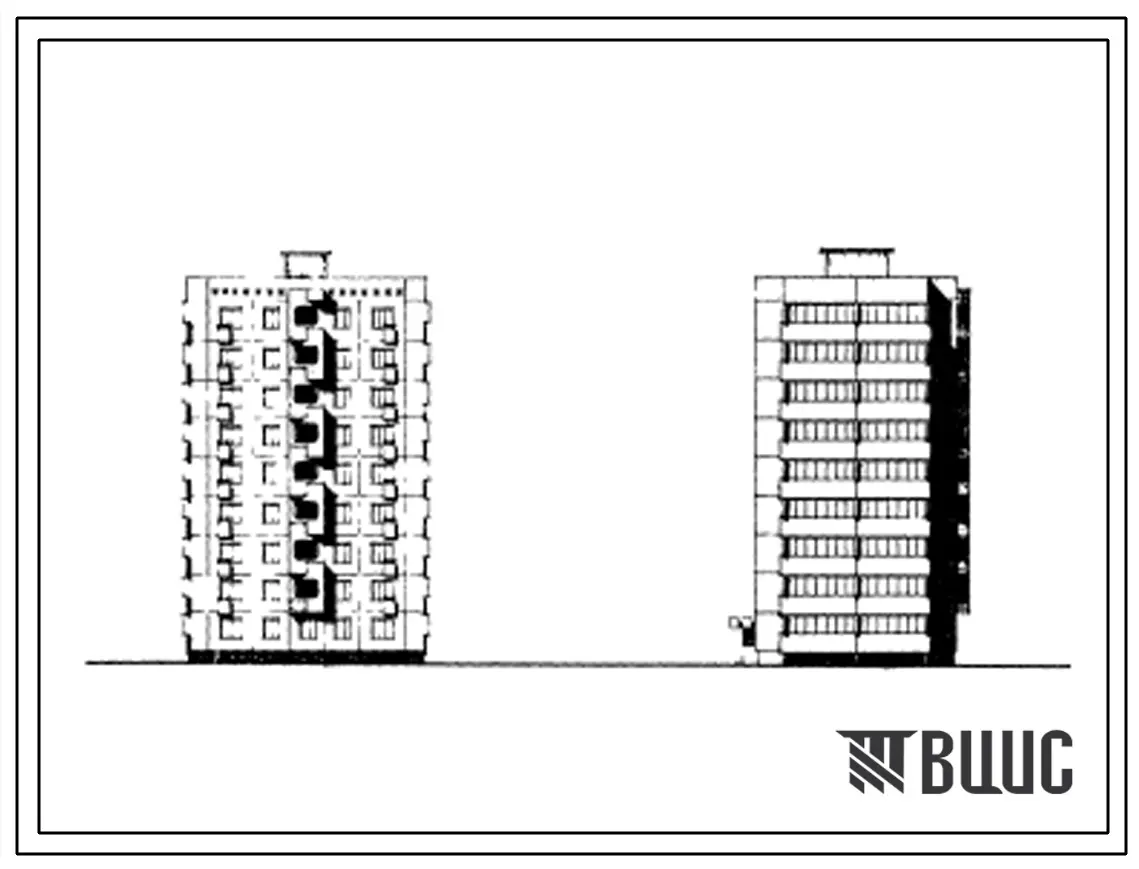 Типовой проект 111-148-6сп Девятиэтажный односекционный жилой дом на 36 квартир (двухкомнатных 2Б-28, трехкомнатных 3Б-8). Для строительства в районах сейсмичностью 8 баллов. Для строительства в 4Г климатическом подрайоне на грунтах 2 типа просадочности