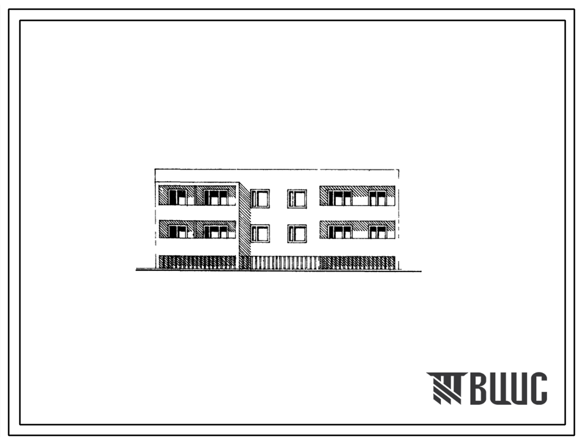 Типовой проект 85-031/1 Двухэтажная блок-секция рядовая левая на 6 квартир (двухкомнатных 2Б-2, трехкомнатных 3А-2, 3Б-2). Для строительства в 1В климатическом подрайоне, во 2 и 3 климатических районах