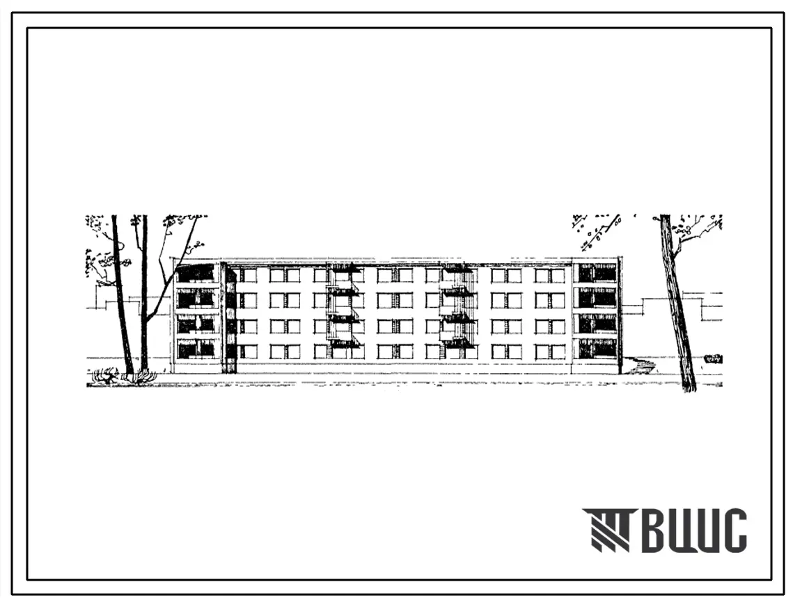 Типовой проект 1-310ТСП-4 Четырехсекционный дом на 40 квартир (однокомнатных 8, двухкомнатных 8, трехкомнатных 16, четырехкомнатных 8).