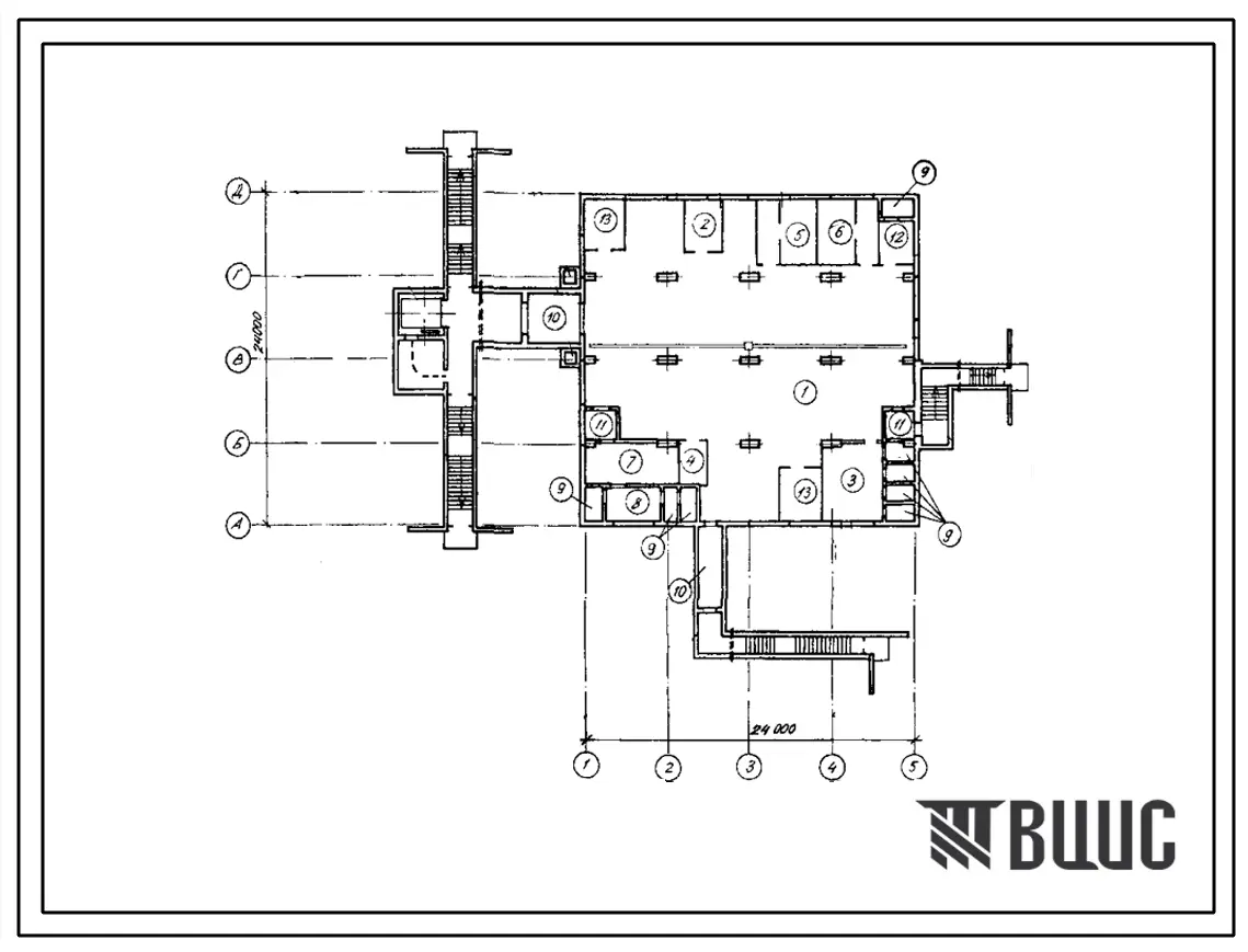 Типовой проект A-II,III,IV-900-282.90 Склад материалов и оборудования отдельно стоящий заглубленный. Стены из железобетонных панелей по серии У-01-01/80 (убежище на 900 человек, размеры убежища 24м на 24м, режимы вентиляции 1,2).