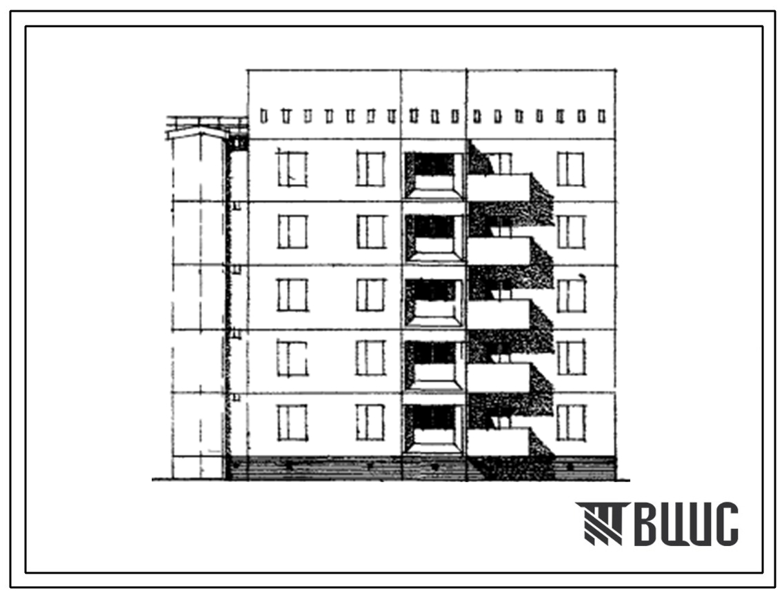 Типовой проект 148-033сп Блок-секция пятиэтажная 10-квартирная поворотная обратная левая (правая) 4Б-3Б.