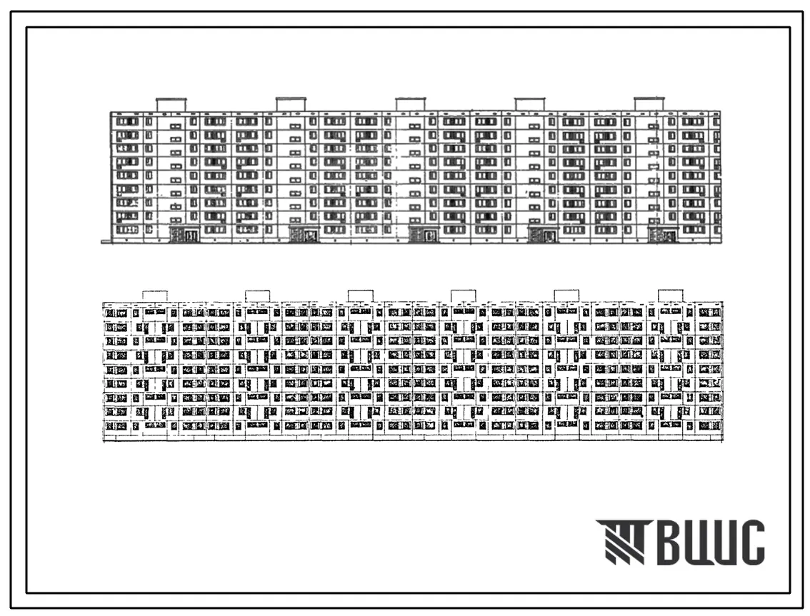 Типовой проект 1605АМ-06/9Ю Жилой 9-этажный 6-секционный дом на 215 квартир . Ориентация-меридианная.
