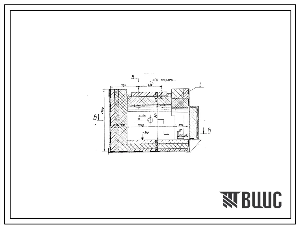 Проект 56160 Печь нагревательная камерная размерами пода 1,218х1,392 м, для нагрева заготовок под ковку на газе