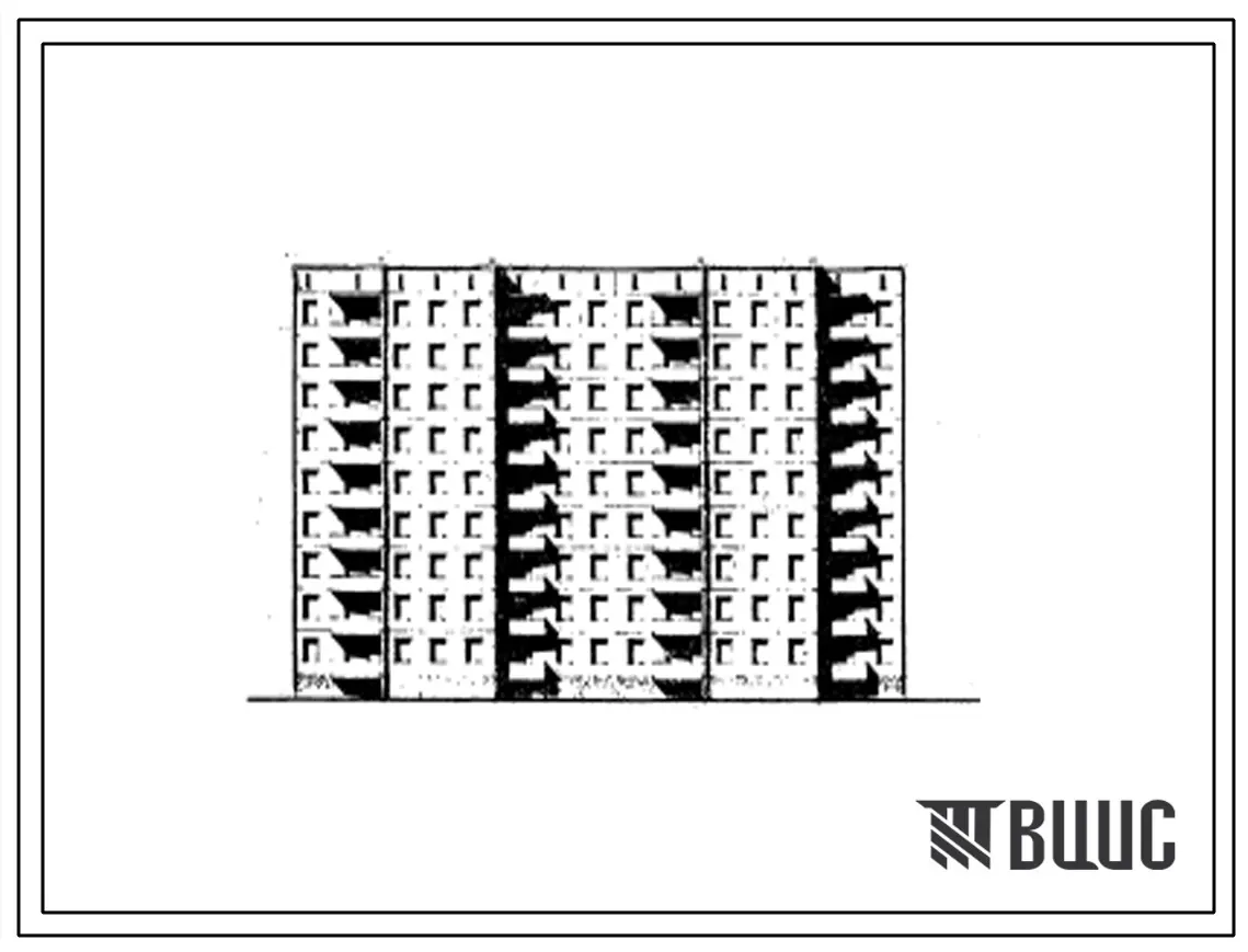 Типовой проект 97-013/1 Девятиэтажная 72-квартирная сдвоенная рядовая блок-секция (однокомнатных 1Б-19; двухкомнатных 2Б-17; трехкомнатных 3А-27; четырехкомнатных 4Б-9).