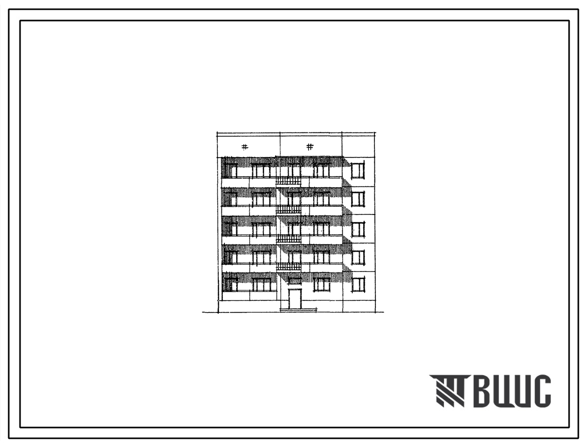 Типовой проект 108-022 Пятиэтажная блок-секция рядовая с проходом на 14 квартир (однокомнатных 1Б-4, двухкомнатных 2Б-5, трехкомнатных 3Б-5). Для строительства в 1В, 2А, 2Б, 2В, 2Г и 3А климатических подрайонах.