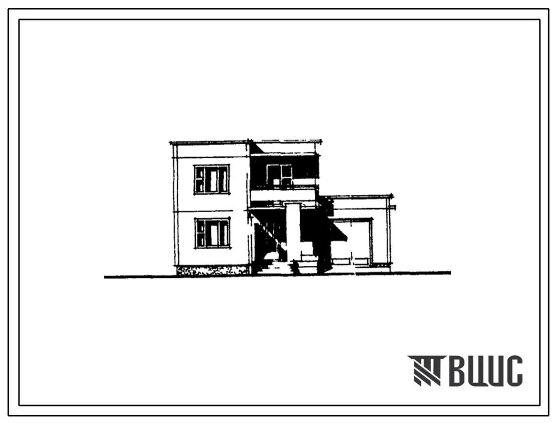 Типовой проект 141-210-25/1.2 Жилой дом двухэтажный одноквартирный с квартирой в двух уровнях 5Б для индивидуального строительства.