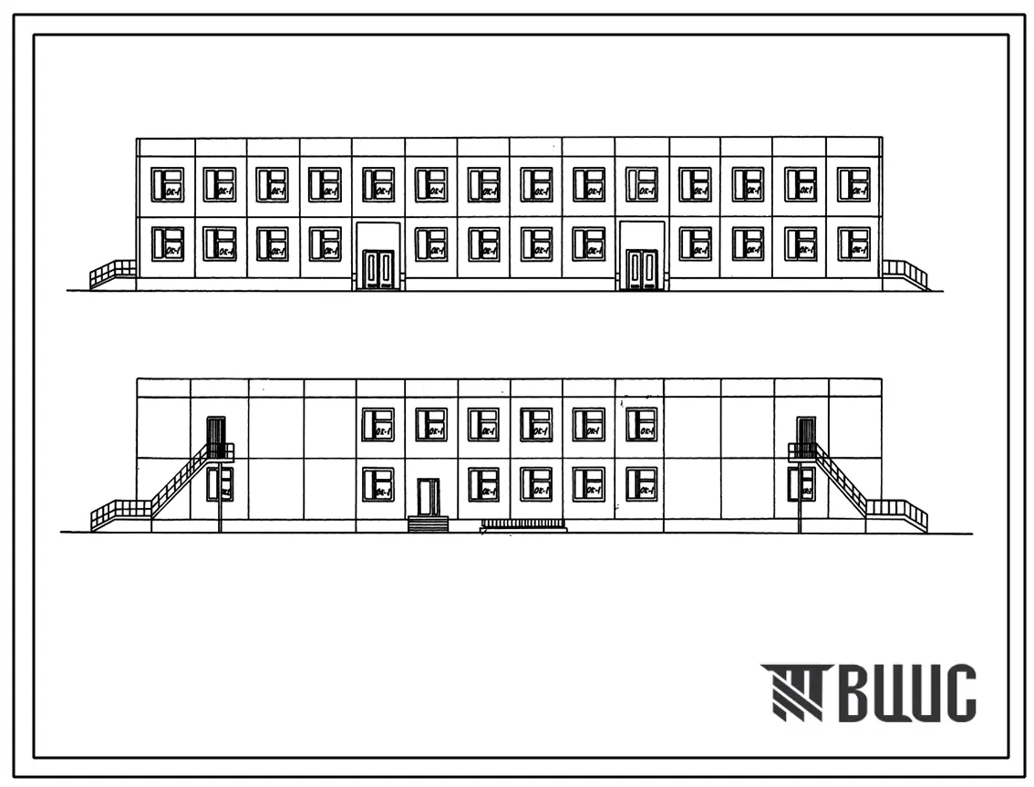 Типовой проект 211-1-240.84 Детские ясли – сад на 190 мест. Здание двухэтажное. Конструкции серии 1.090.1-1. стены из трехслойных железобетонных панелей.